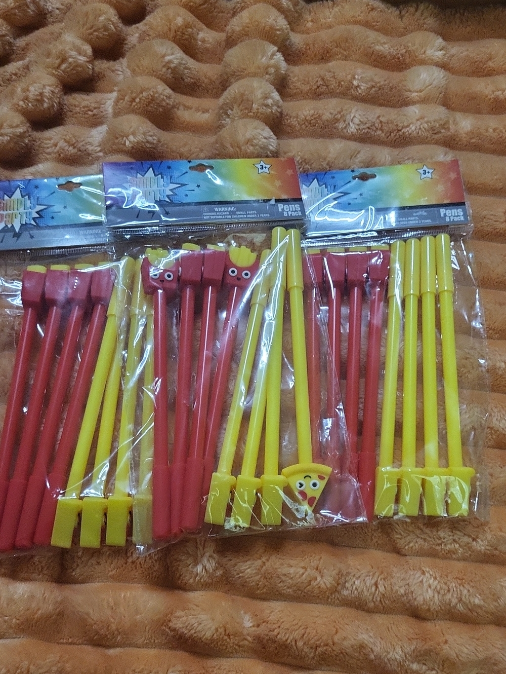 Novelty Pizza & Fries Pens with Fun Character Tops